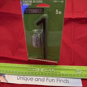 5" in. Floating or Flush Mount House Number (1) w/ screws, Black New - Picture 1 of 4