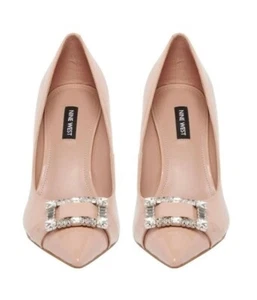 Nine West HELYN Light Pink Glossy Patent Leather Heels Sz 8.5(7.5) BRAND NEW BOX - Picture 1 of 7