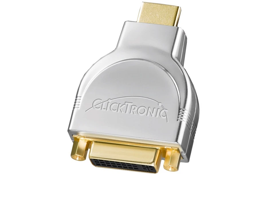 Clicktronik Adapter HDMI 19-polig Stecker DVI-D 24+1 Buchse vergoldete Kontakte - Bild 1 von 1