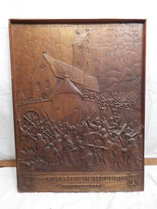 Targa artistica intagliata a mano intagliata in legno medievale battaglia svizzera di Hallau 1499 - Foto 1 di 6