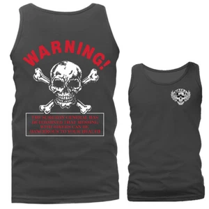 Warnung Biker Biker Vintage klassisches Motorrad Grafik Tank Top - Bild 1 von 4