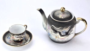 VTG Japan Moriage Hand Painted Dragonware Teapot Raised 3-D Dragon Endo China - Picture 1 of 16