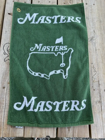 Masters Green and White Woven Golf Bag Towel Cover