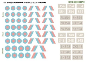 1:48 RAF 29th Squadron Typhoon Decals - Picture 1 of 1