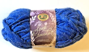 1 skein Vintage Lion Brand Spektacular Yarn Electric Blue Jumbo Sparkly 6.3 oz - Picture 1 of 5