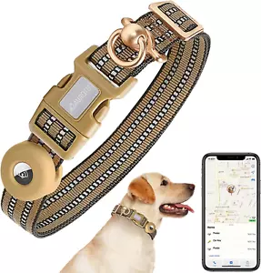 Airtag Dog Collar, Adjustable Air Tag Case Holder Dog Collar for Medium Large Do - Picture 1 of 7