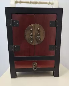 Chinesischer kleiner Hochzeitschrank Vintage Schrank Schmuckaufbewahrung Holz... - Bild 1 von 12