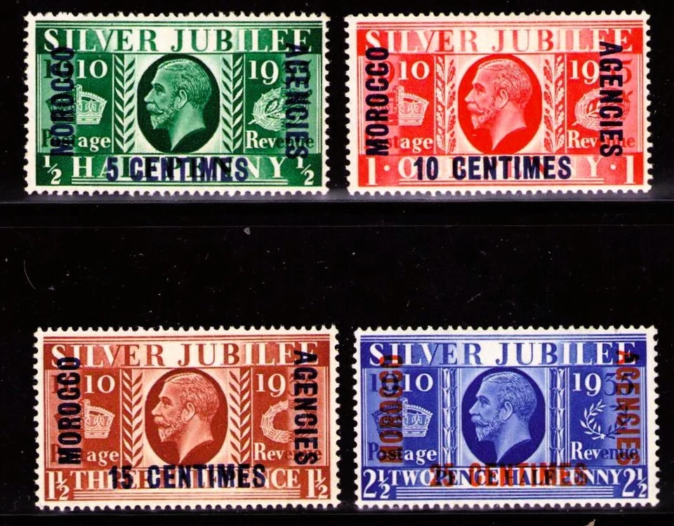 Morocco Agencies 1935 Silver Jubilee Sc 67-70 SG 212-215 MH - Imagem 1 de 1