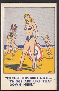 Comic Postcard - Beach / Bikini Women / Beach Ball Game C1015 - Picture 1 of 2