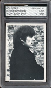 1964 Topps The Beatles #NNO George Harrison Proof Blank Back FGS 10