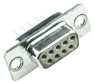 1 x Harting 9 Way Through Hole PCB D-sub Connector Socket, 2.74mm Pitch - Image 1 of 2