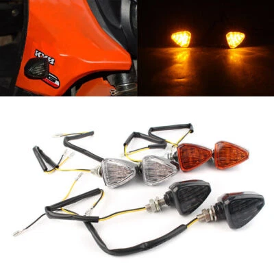 LED Amber Turn Signal Lights Indicator Lamp Blinker Fit Orange Motorcycle - Image 1 of 4