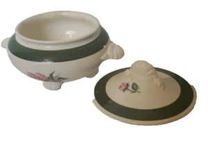 Nautilus rosa rose mit dunkelgrünem Band.  Zuckerdose (30er Jahre) G52N8 Homer Laughlin - Bild 1 von 5