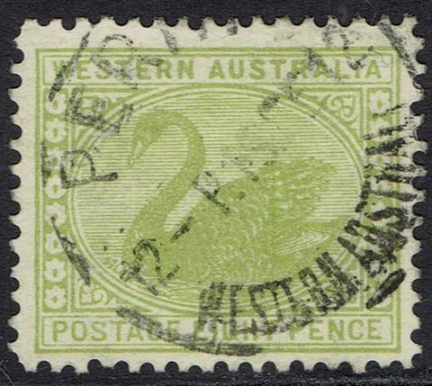 WESTERN AUSTRALIA 1905 SWAN 8D WMK CROWN/A USED Cover