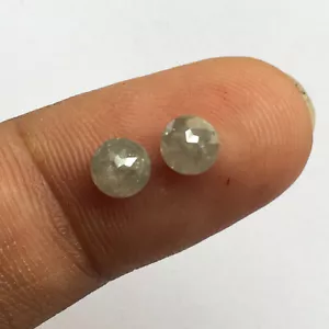2 Stück Natürliche Lose Rosenschliff Diamant Paar Weiß Grau Farbe I3 Reinheit... - Bild 1 von 6
