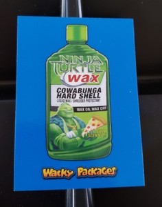 2018 Wacky Packages Go to Movies Action Film Blue #5 Ninja Turtle Wax Cowabunga