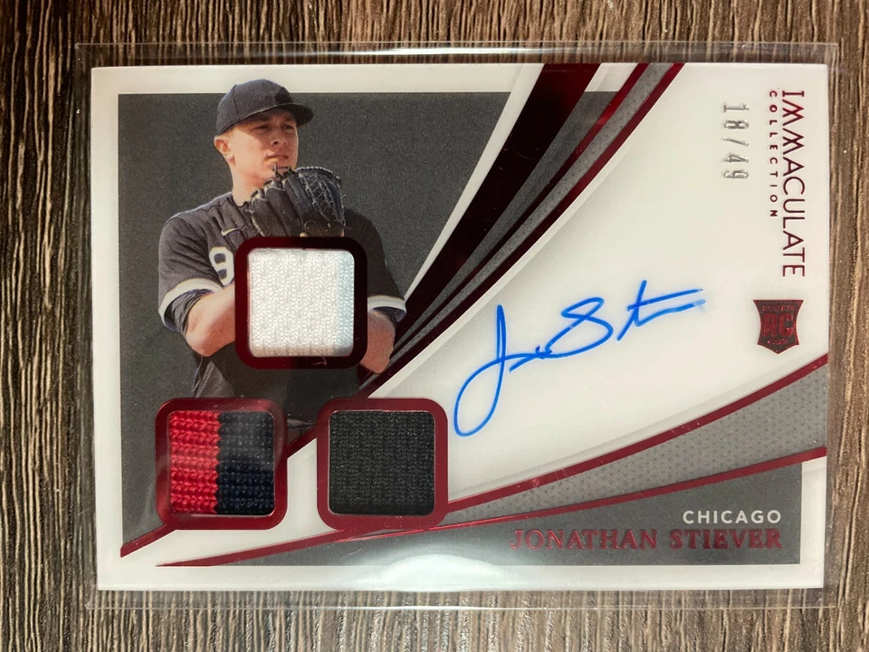 JONATHAN STIEVER 2021 Panini Immaculate Rookie Triple Memorabilia Auto #18/49 - Image 1 of 1