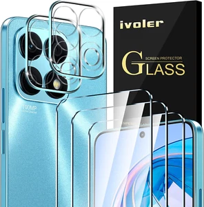Ivoler 3+2 Pezzi Vetro Temperato per Honor X8A, 3 Pezzi Pellicola Protettiva Con - Foto 1 di 12