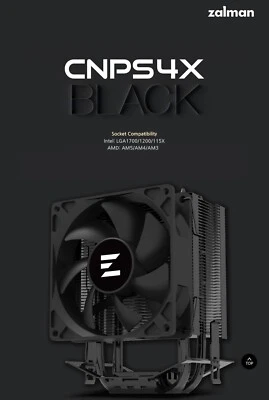 CPU Cooler / NEW ZALMAN CNPS4x  BLACK/ PWM 92mm Fan / Fan with heat sinks/ - Image 1 of 4