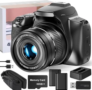 Digital Cameras 4k 64MP 10X Optical Zoom WiFi Video Vlogging Camera for YouTube - Picture 1 of 7