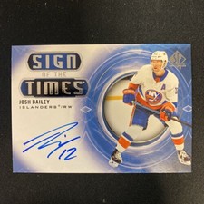 2020-21 Upper Deck SP Authentic Sign Of The Times Josh Bailey Auto SOTT-JB