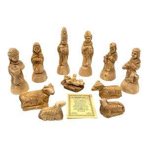 Belén madera de olivo Navidad conjunto de Natividad de Israel Tierra Santa NUEVO 11 piezas NUEVO - Imagen 1 de 5