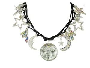 KIRKS FOLLY Halskette Sternenlicht Galaxie Venus Meerblick Mond Kordel ST Charm Kristall - Bild 1 von 5