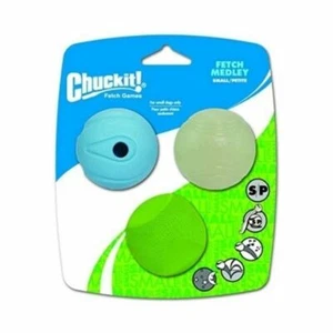 Chuckit Fetch Medley 3PK, The Whistler, Max Glow & Rebounce Ball, 4.8cm - Picture 1 of 8