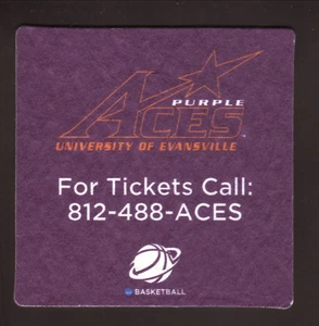 Evansville Purple Aces--Sottobicchiere da basket - Foto 1 di 1