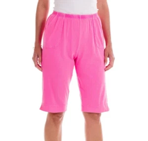 FRESH PRODUCE Medium Cosmos Pink $62 Marco Jersey Pockets Pedal Pushers NWT M - Picture 1 of 2
