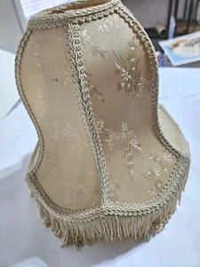 Paralume lampada vintage broccato floreale design vittoriano con frange 9" H, apertura 10" - Foto 1 di 9