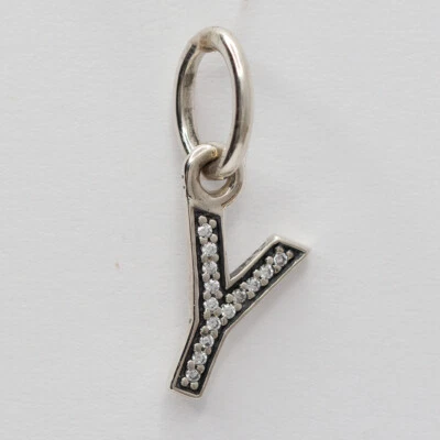 New Authentic Pandora Charm Vintage Letter Y Pendant 791337CZ - Image 1 of 4