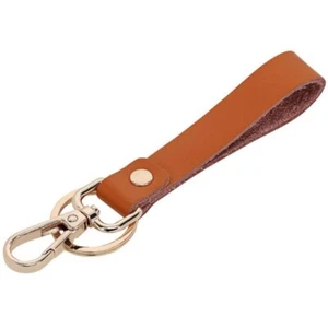 HILLMAN Sanitas Leather Brass-plated metal Assorted Black/Brown Key Strap 1 pk - Picture 1 of 2