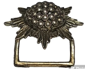 Art Nouveau 8 Point Dome 3D Sunflower Brass Pin Belt Buckle 2 3/4" L X 2 1/2" W - Picture 1 of 9