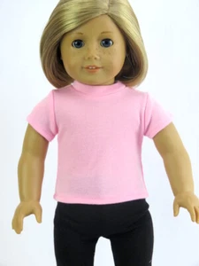 T-shirt rosa adatta a bambole ragazza americana bambola 18 pollici vestiti manica corta - Foto 1 di 1