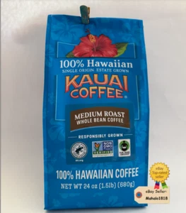 1.5 lb. Bag Kauai Coffee 100% Hawaiian Medium Roast Whole Bean - Picture 1 of 6