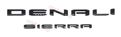 NEW 2pc DENALI Tailgate Emblem Badge Letter for 2019-25 Sierra 1500 2500 3500 hd - Image 1 of 4