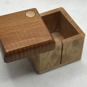 Holz Stempel Rollen Box 2" Vintage Büro Spender Handarbeit - Bild 1 von 5