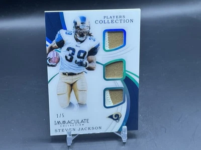 2019 Panini Immaculate Steven Jackson Triple Game Worn Patch /5 Rams - Image 1 of 2