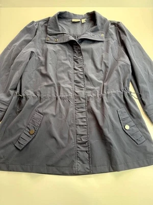 Zenergy Chicos 夹克女式 2 码(大号 12 码)蓝蓝色全拉链轻便 — 第 1/4 张图片