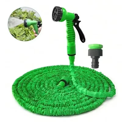 Expandable Garden Hose Pipe Anti Kink With 7 Function Water Spray Gun Magic Hose - image 1 of 4
