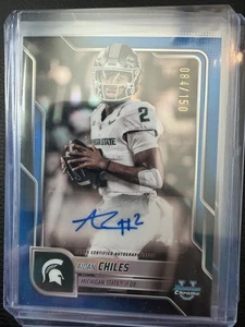 2025 Bowman University Chrome #BCA-ACH Aidan Chiles Auto Blue Refractor /150 - Bild 1 von 1