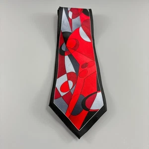 Stacy Adams Red / Black Abstract Men's Tie 4" x 60" - Picture 1 of 5