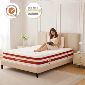 Colchón híbrido de lujo de 11" con bordes reforzados de tela de cachemir soporte premium - Imagen 1 de 7