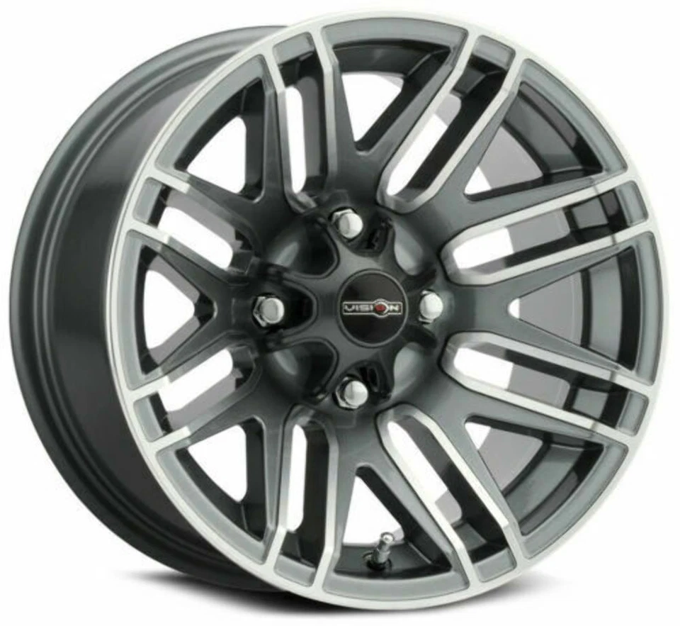12" Vision ATV 112 Assault Gunmetal Machined Face Wheel 12x8 4x4 -10.2mm Rim - Image 1 of 4