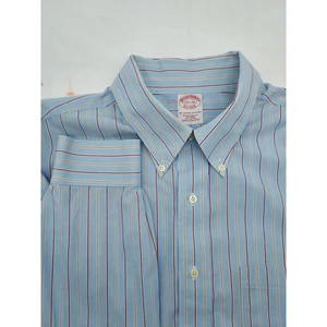 Brooks Brothers Herren 17,5 33 gestreiftes Button Down Hemd Traditional Fit - Bild 1 von 6