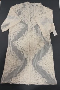 Time and Tru Mujer Crochet Transparente Encaje Cubierta Frente Abierto Marfil S/M - Imagen 1 de 7