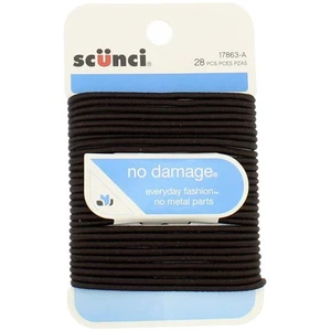 6 Pack Scunci No Damage Hair Elastics, Black, 28 Ct - Picture 1 of 1