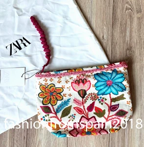 ZARA NEW WOMAN EMBROIDERED FLORAL PRINT TOILETRY BAG 4751/017/330 - Picture 1 of 2