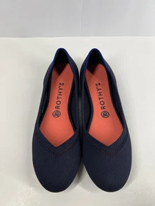 Ballerine Rothy's punta tonda US donna taglia 9 blu navy scarpe slip on - Foto 1 di 5